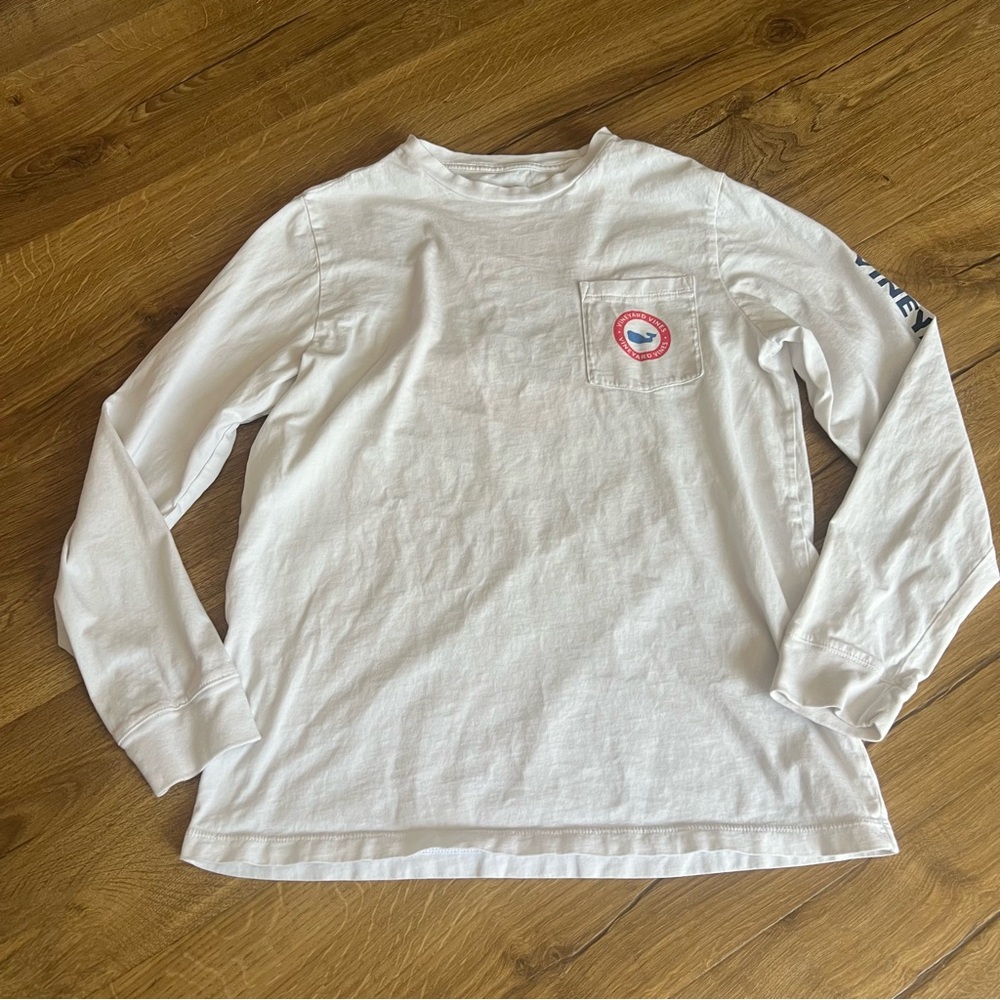 Vineyard Vines White Boys Ling Sleev Tee